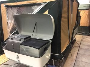 cofre portaequipaje con cocina