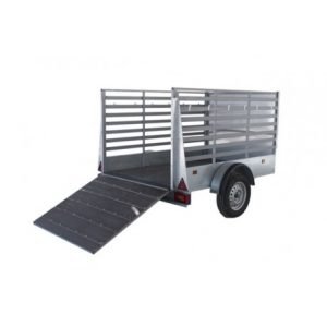 Livestock trailer with brake