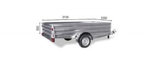 Abmessungen des industriellen Lastenanhängers 3100/F